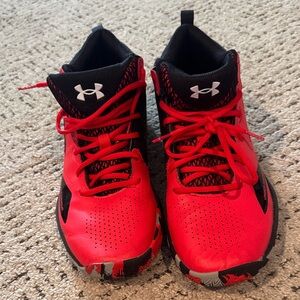 Under Armour Kids Red and Black Sneakers